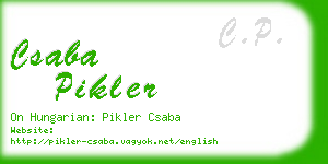 csaba pikler business card